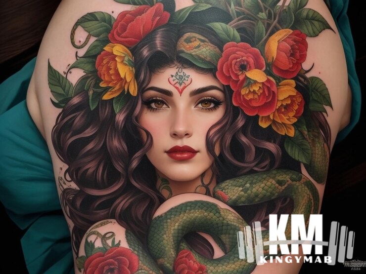 images shows Watercolor Tattoo on women body
