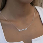 silver name necklace